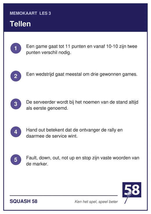 Memokaart van les 3