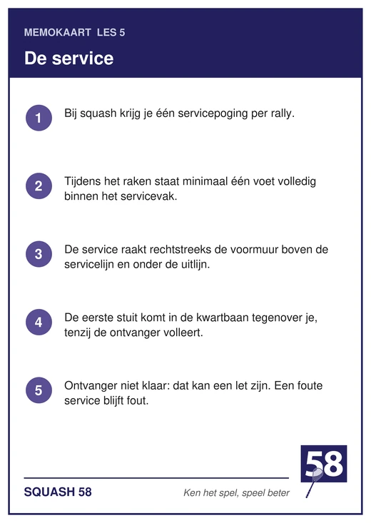 Memokaart van les 5