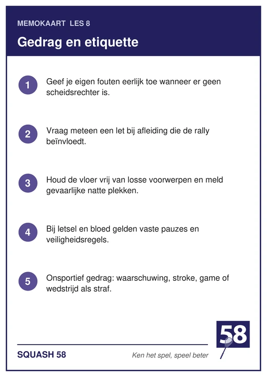Memokaart van les 8